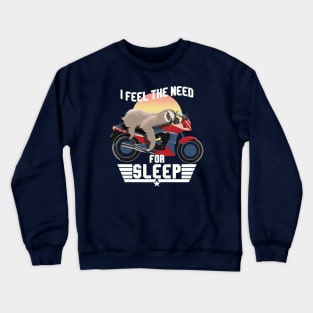 sleeping biker sloth Crewneck Sweatshirt